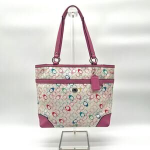COACH Signature Leather Heritage, Multicolor Shoulder Bag